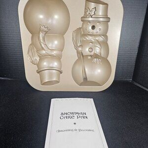 Nordic Ware For Williams Sonoma Christmas Snowman 3D Cake Pan With Original Box
